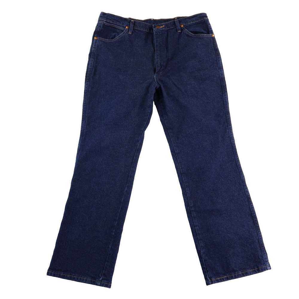 Wrangler Jeans Mens 38x32 (Measures 37x30 1/2) Blue Cowboy Cut Slim Fit Stretch